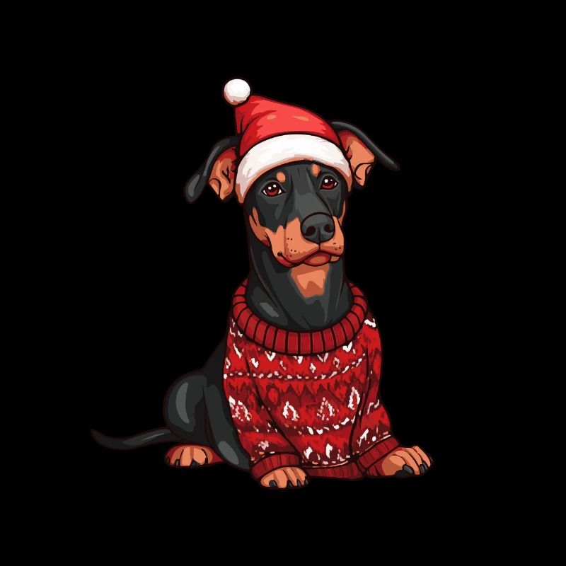 Bande dessinée de Noël Doberman Dog