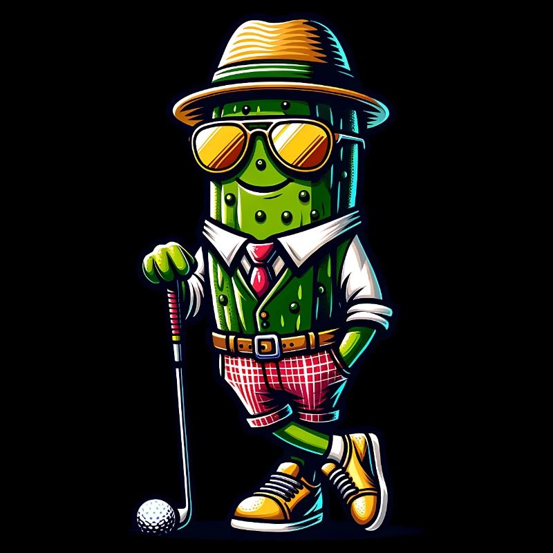 Graphique amusant de concombre de golf pour tout le monde