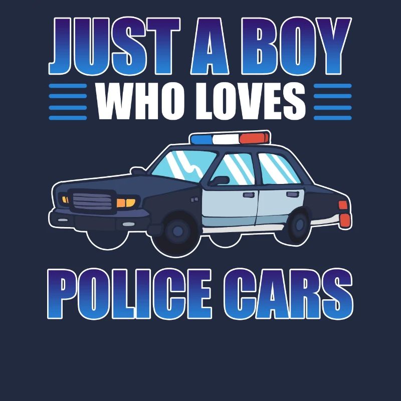 Nur ein Junge, der Polizeiautos liebt