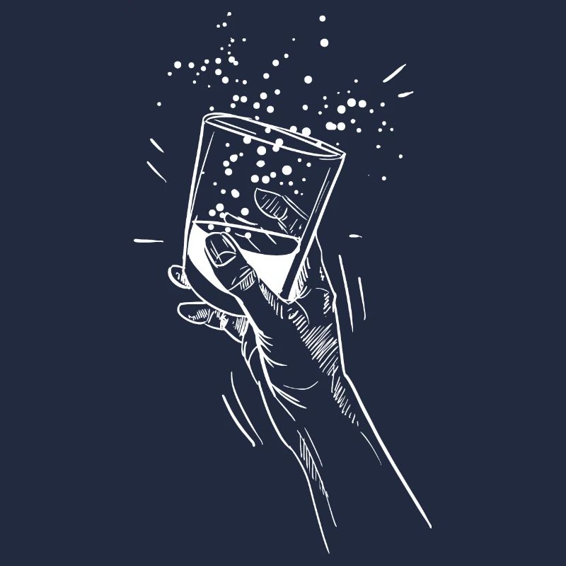 Main avec verre à boisson
