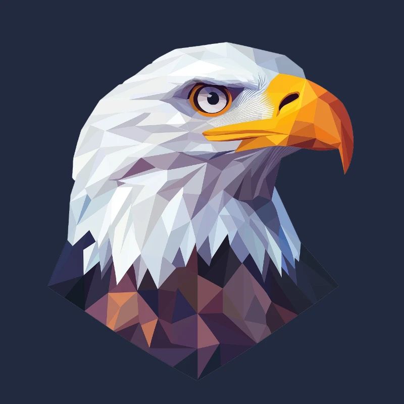 Conception du logo Low Poly de la tête d’aigle