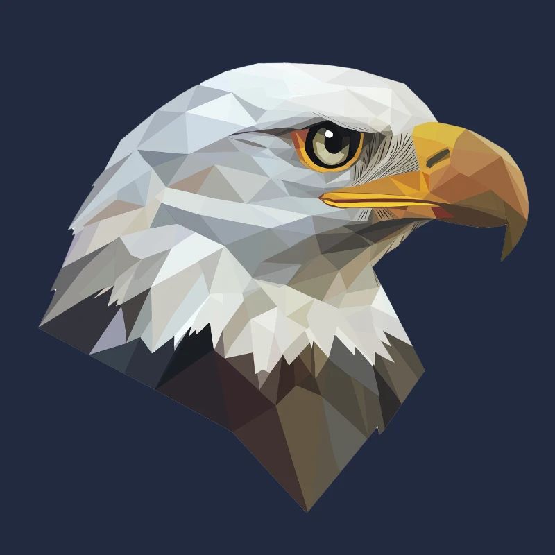 Conception de logo Eagle Head Low Poly Art