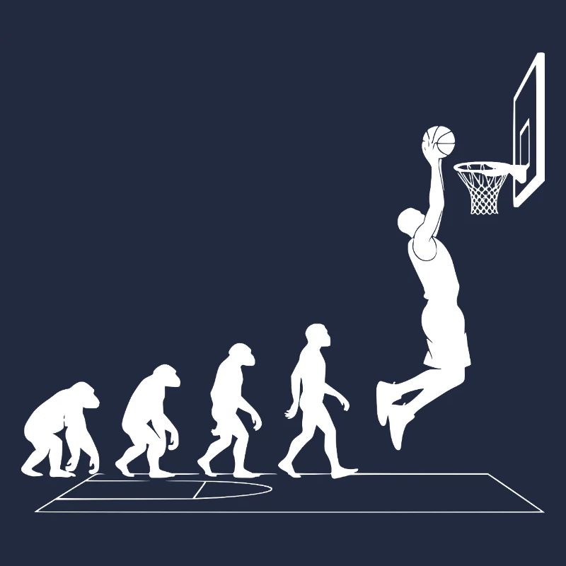 Evolution des Dunkens auf Court Basketball