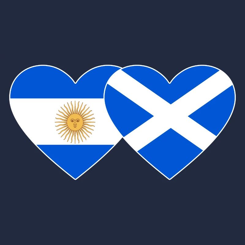 Argentine Ecosse Drapeau Coeur