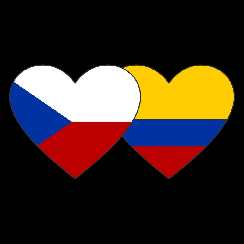 République tchèque Colombie Drapeau Coeur
