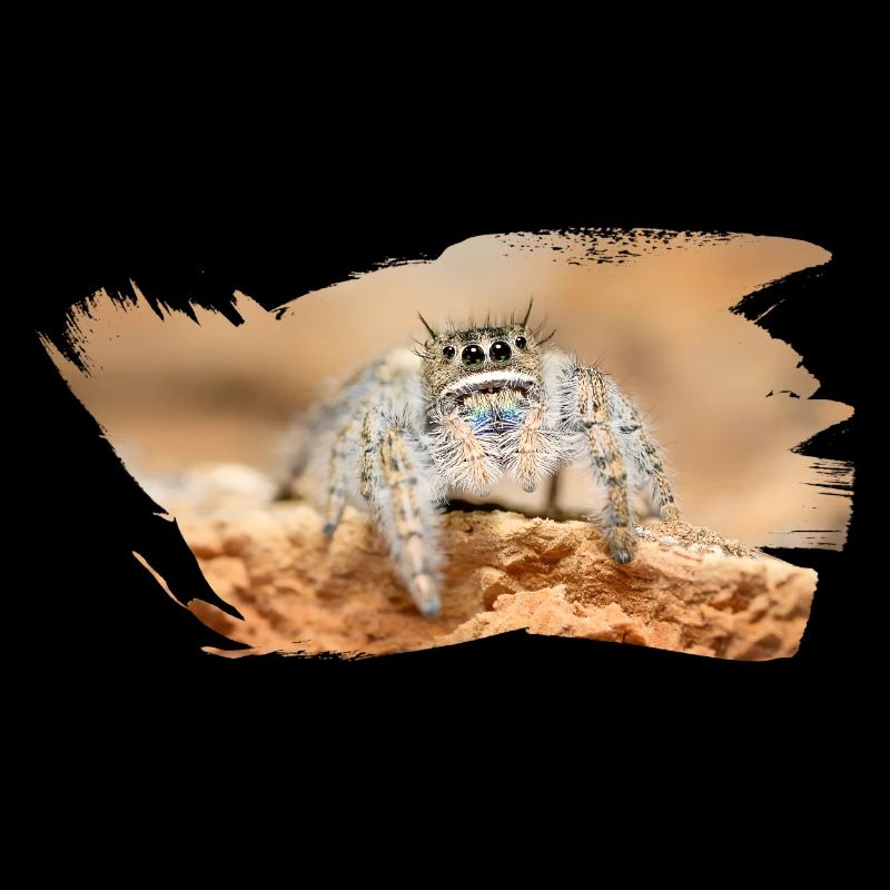 Phidippus texanus jumping spider, spring spinne.