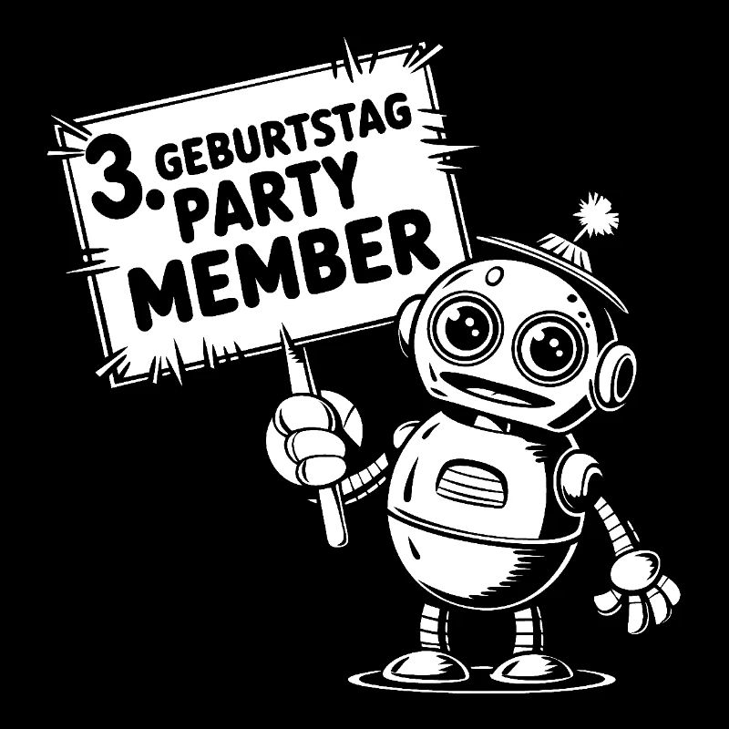 Ich bin drei Jahre 3. Geburtstag Roboter