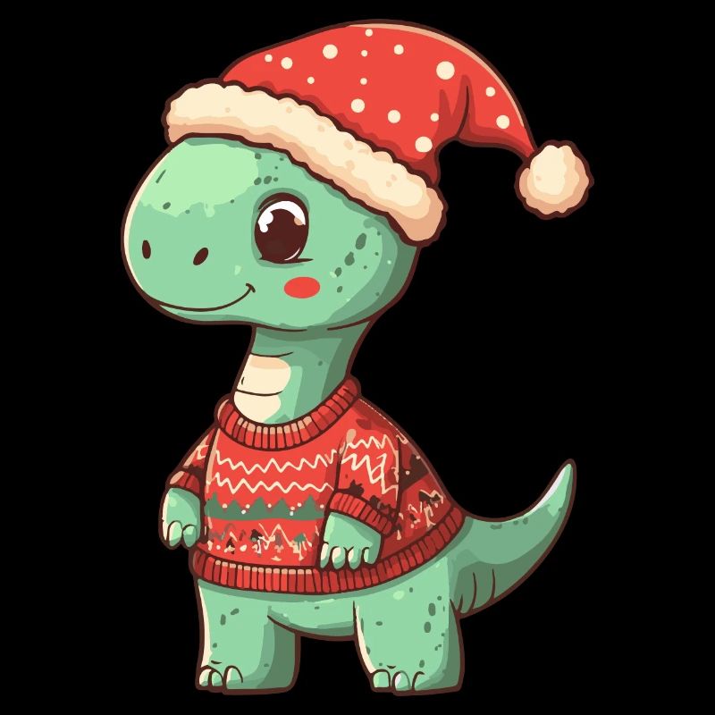 Dinosaur brontosaurus Christmas Comic