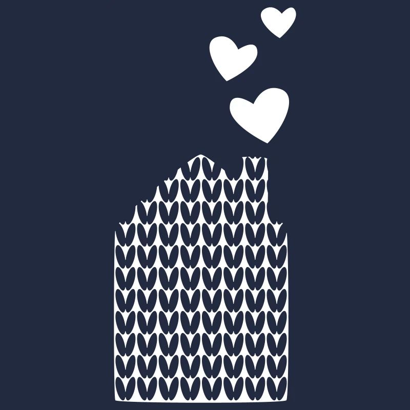 House Knitting Pattern Vector Hearts Love Winter Ski