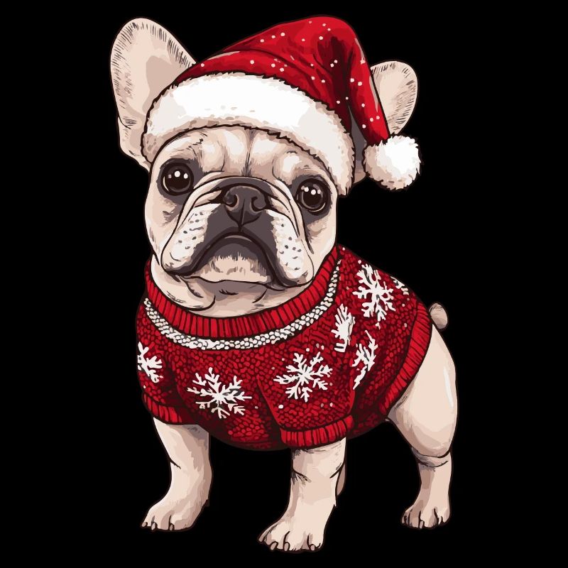 French Buldog Dog Christmas Comic