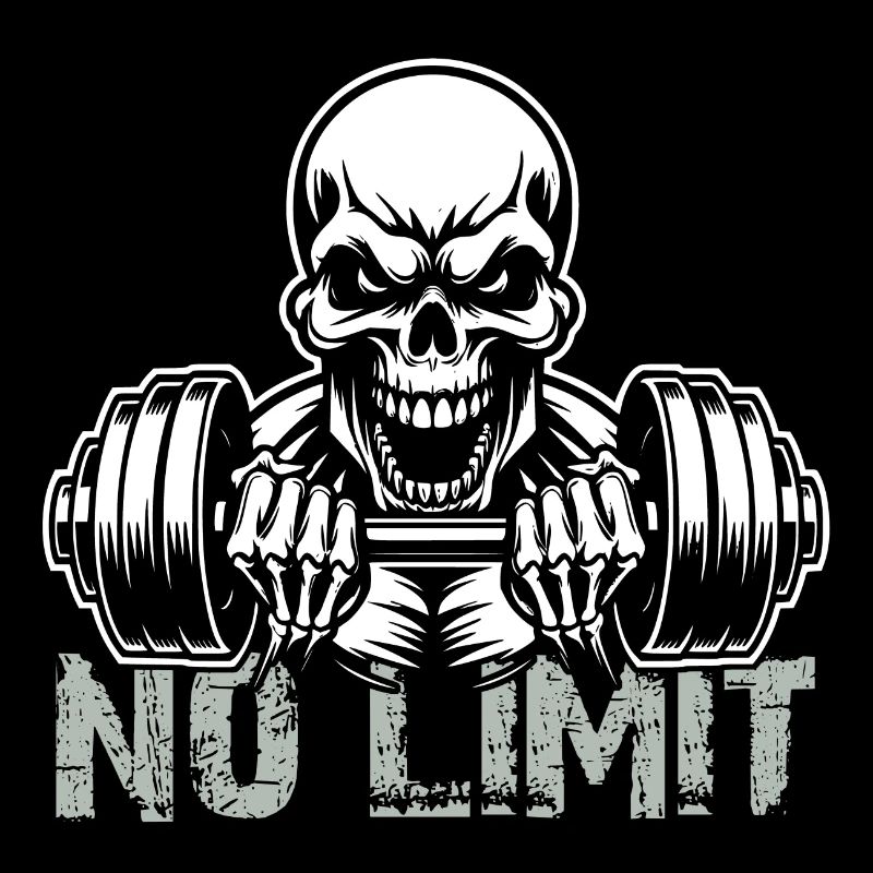 No Limit hartes Workout Skull mit Hantel