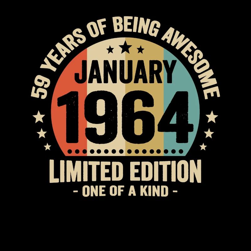 59 years January 1964 Anniversary Vintage gift