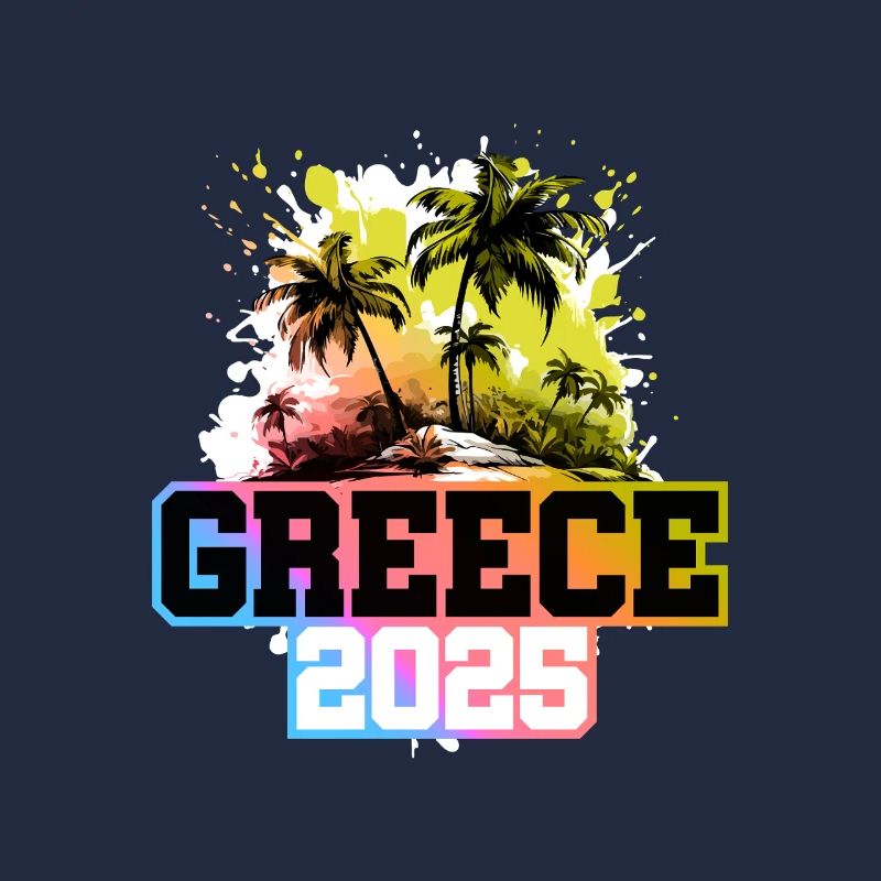 Grèce 2025 Palmiers Multicolore