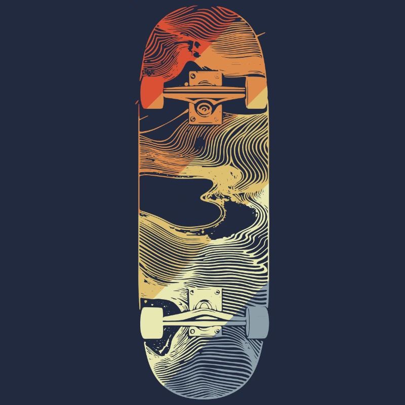Dessin de skateboard rétro