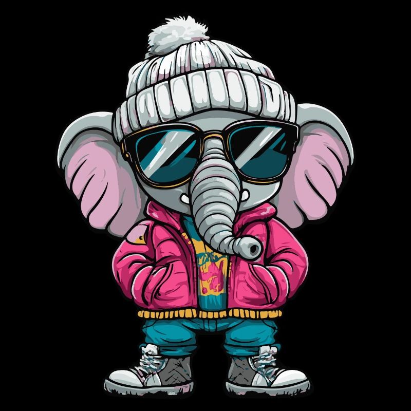 Bande dessinée d’hiver éléphant
