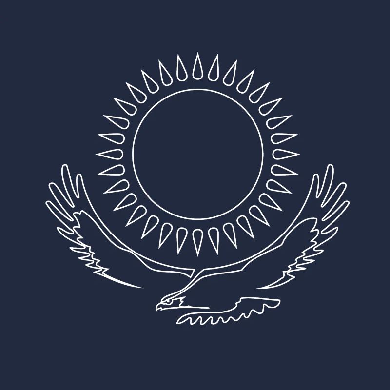 Kazakhstan Eagle steppe eagle line white flag