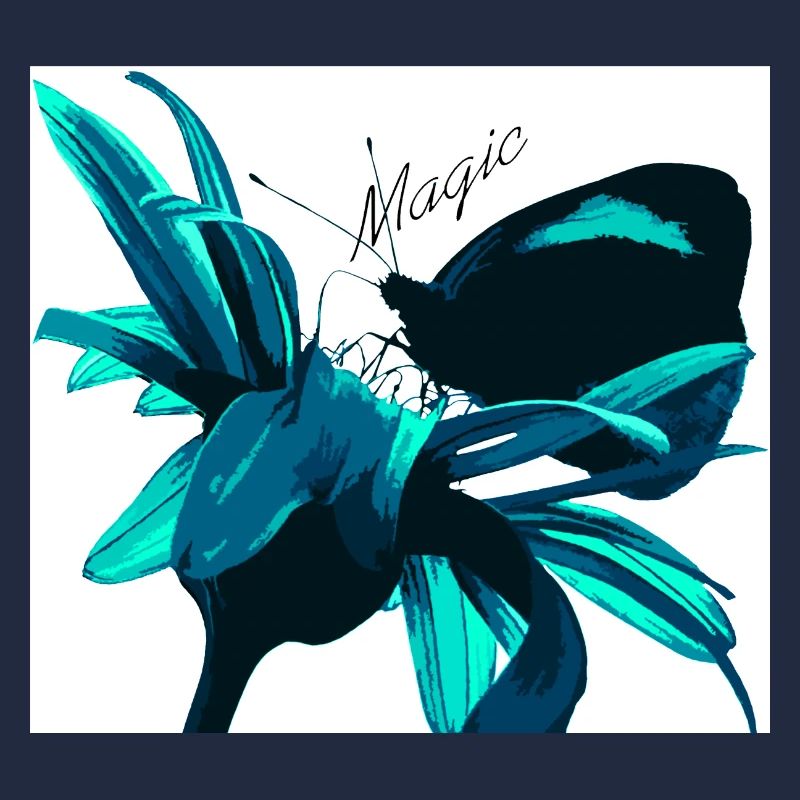 Teal Magic Flower Print