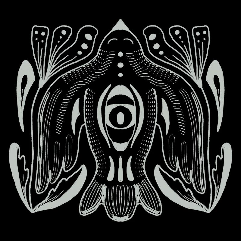 Mandala style eye with tentacle tendrils