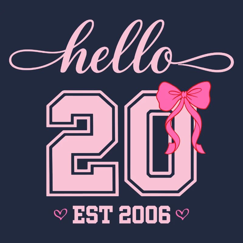Hello 20 Est 2006 Damen Geburtstag Design