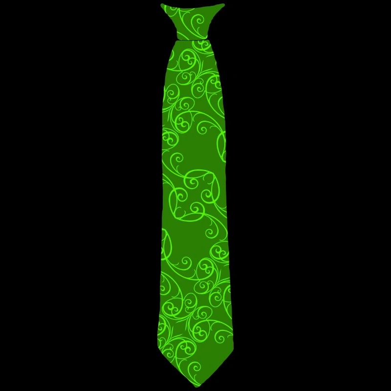 Green Fake Tie Pattern Tie