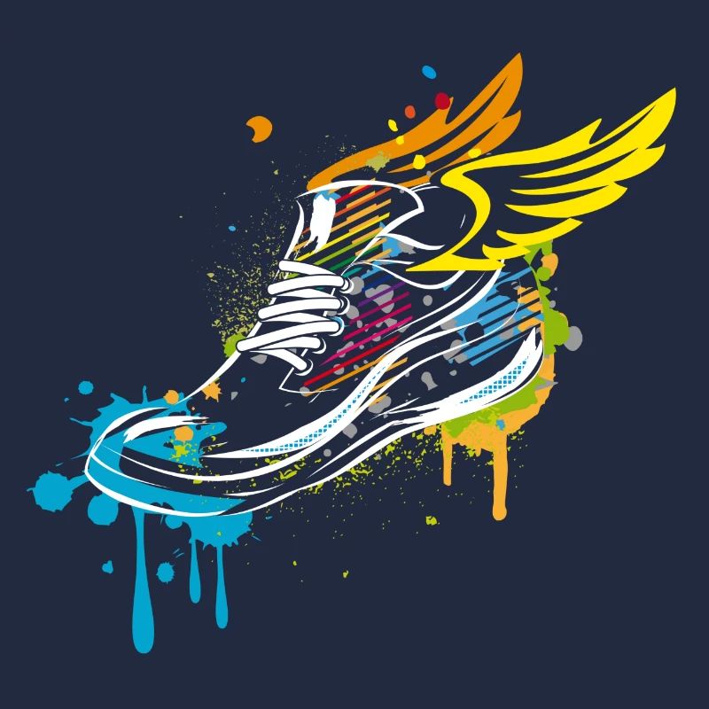 Sneaker graffiti with wings