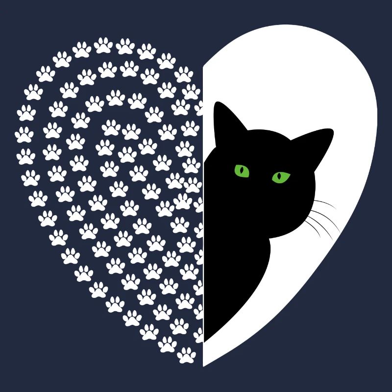 Black cat with floral pattern