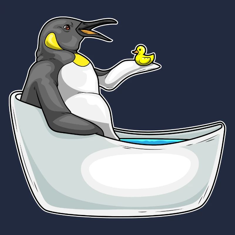 Penguin Bathing Bathtub Duck