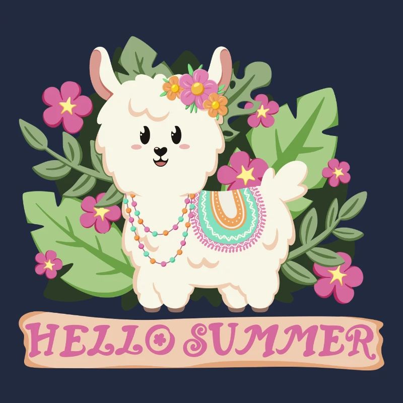 Hello summer Lama Alpaka in Sommerstimmung