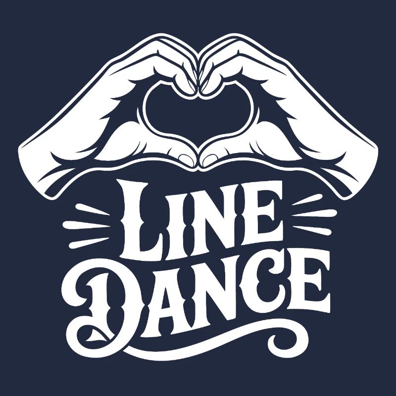 Line Dance Heart Hand Logo