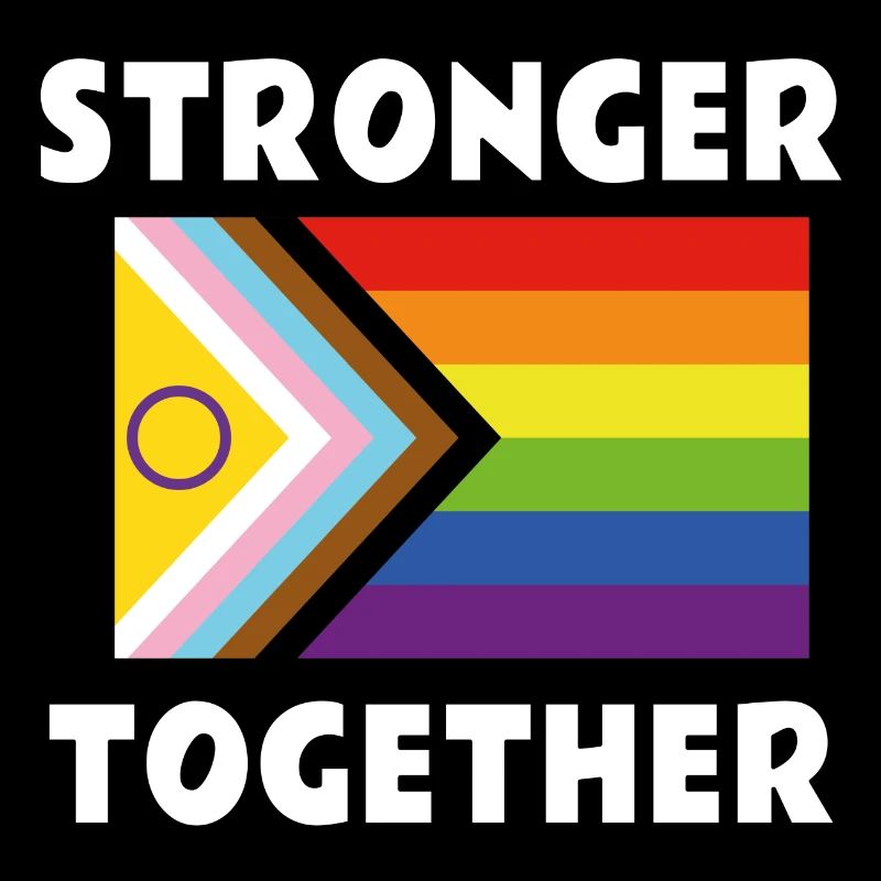 Gemeinsam stärker inklusive Queer Pride-Flagge