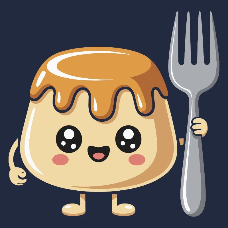 Pudding with fork
