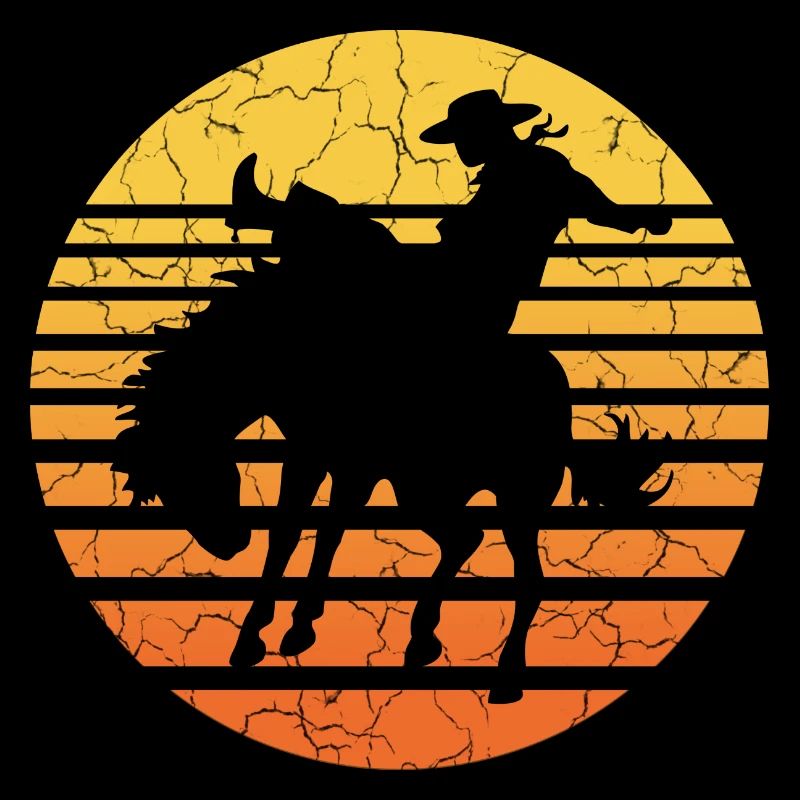 Cowboy rider in sunset