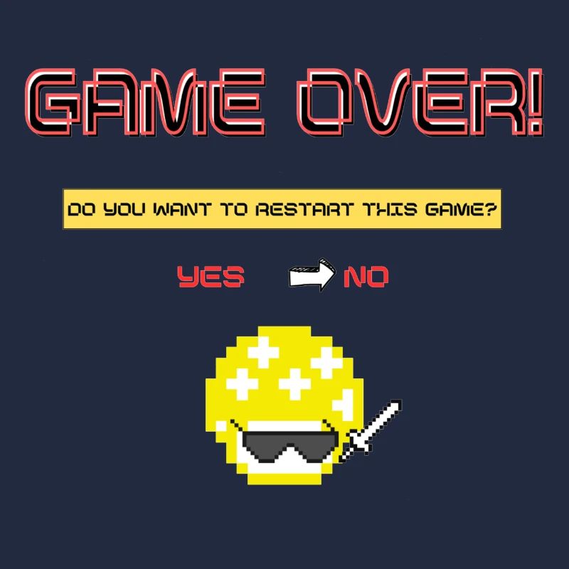 Pixel Art 8 Bit Retro Game Over