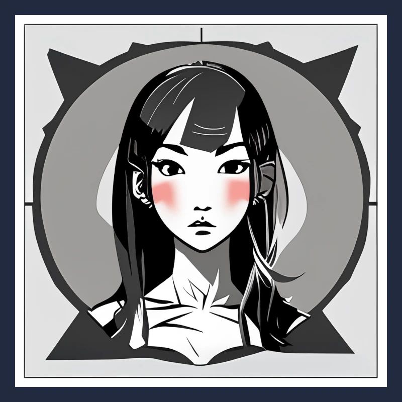 Errötendes Manga-Mädchen