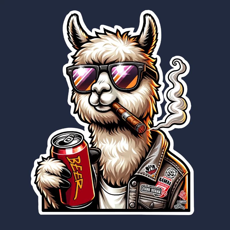 Alpaca Beer Cigar