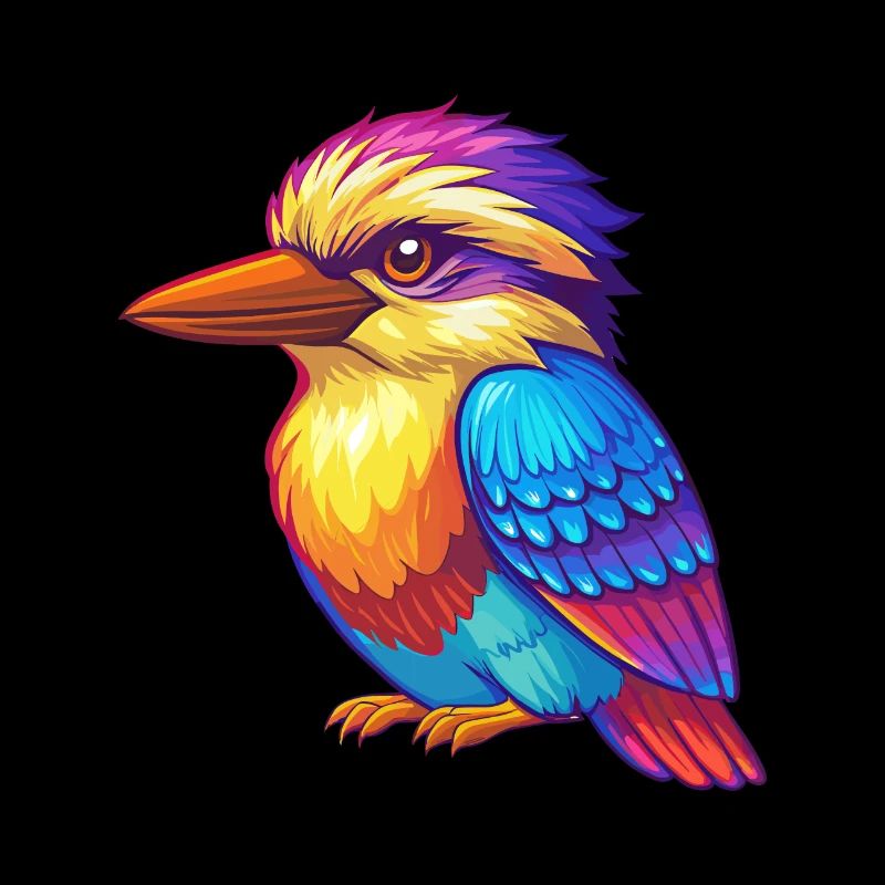 Kookaburra Bunte Kawaii Cartoon Figur Vogel