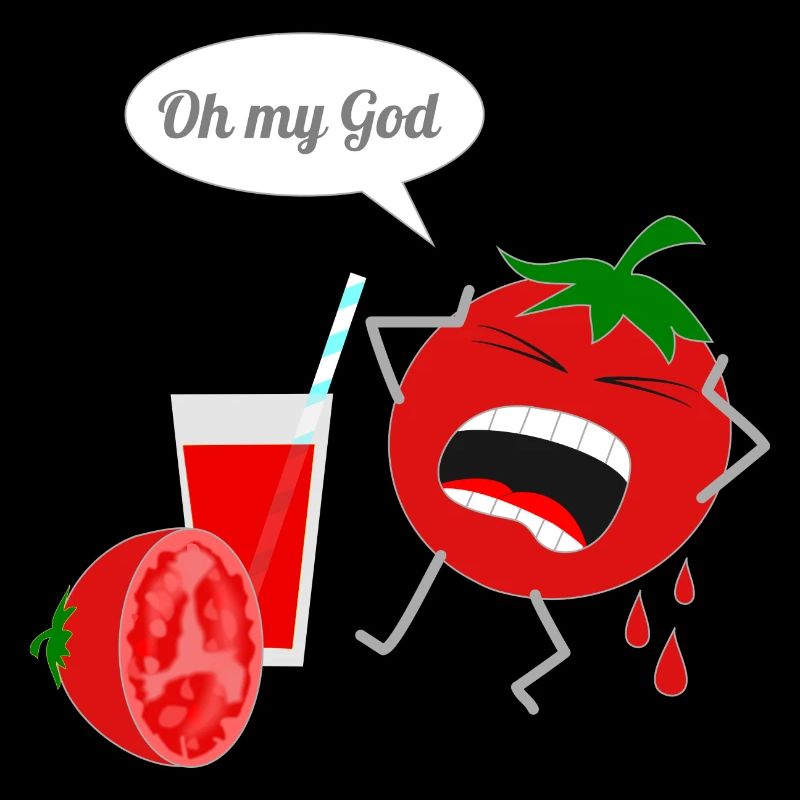 Humorous tomato character with drink