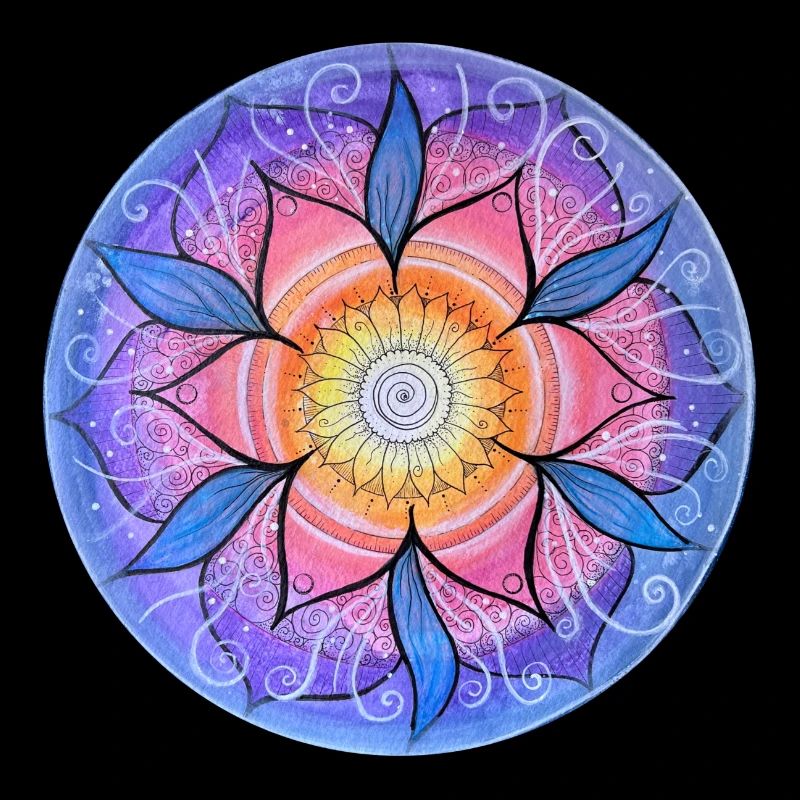 Blumenmandala in lebendigen Farben