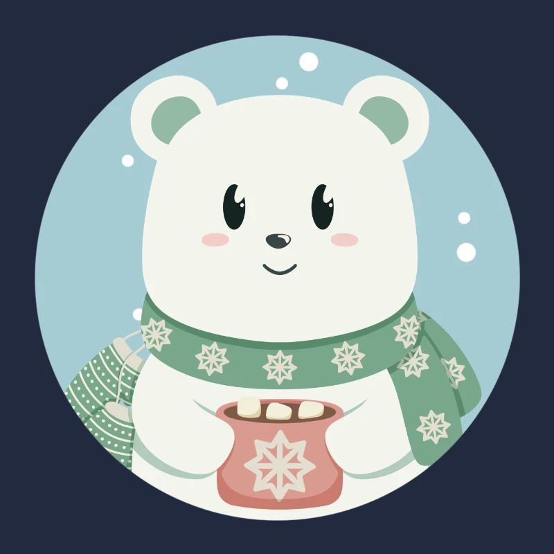 Ours polaire mignon dans l’ de Noël