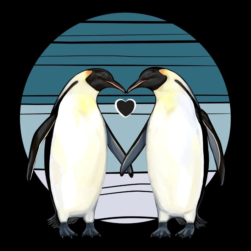 Valentinstag - Pinguin Liebe mit Herz