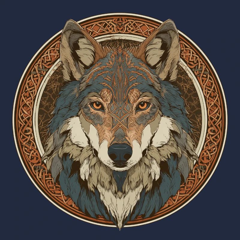 Legendenhafter Wolf mit keltischem Muster