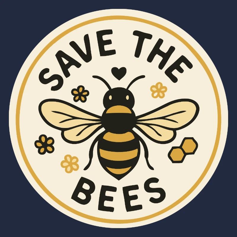 Save the Bees Nature Bee Motif