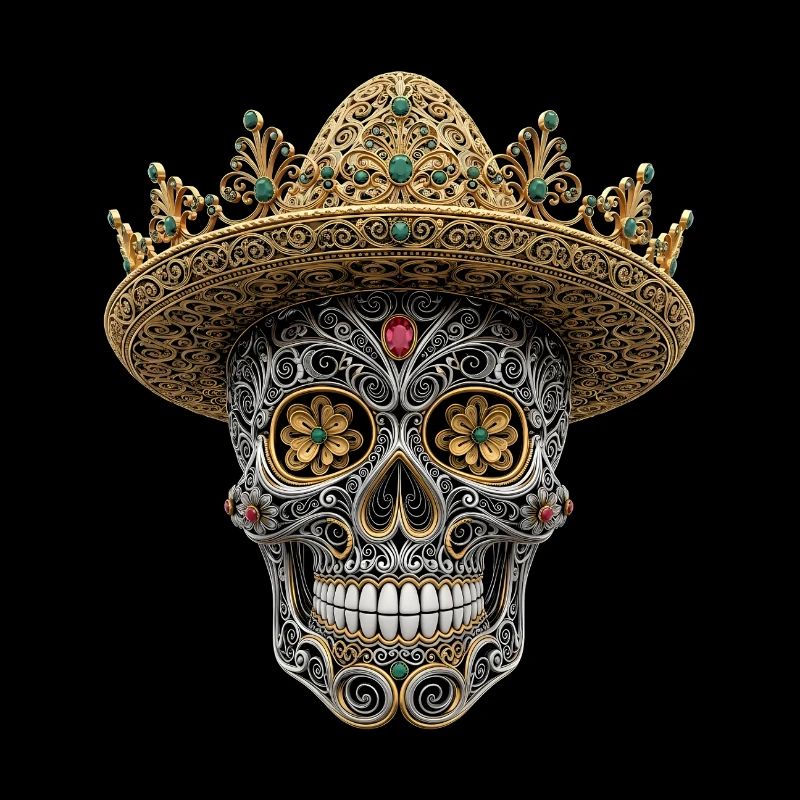 Dia De Los Muertos Calavera Skull Flowers Geschenk