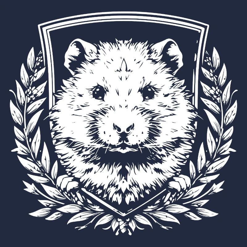 Hamster Wappen mit Lorbeerkranz