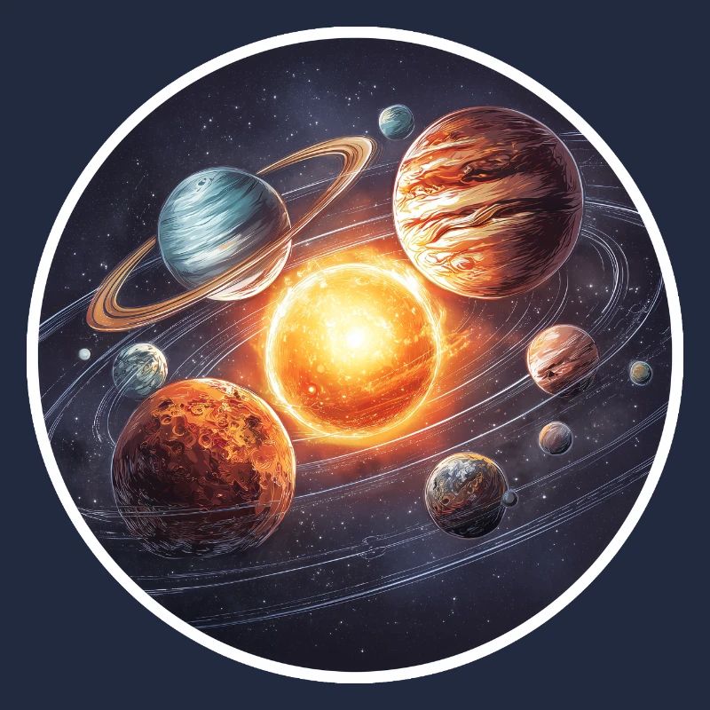 Astronomy Space Solar System Planets Orbit Graphic