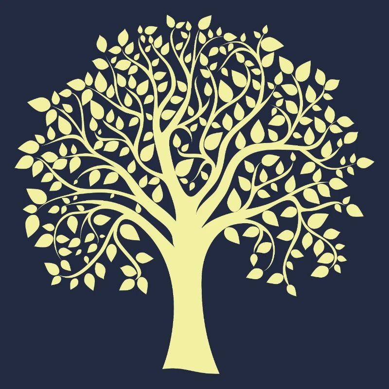 Silhouette jaune d’arbre jumbo imprimé