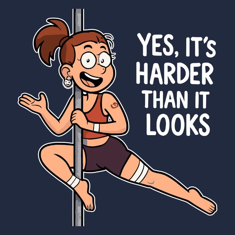 Pole Dance Cartoon – Harder Than It Looks