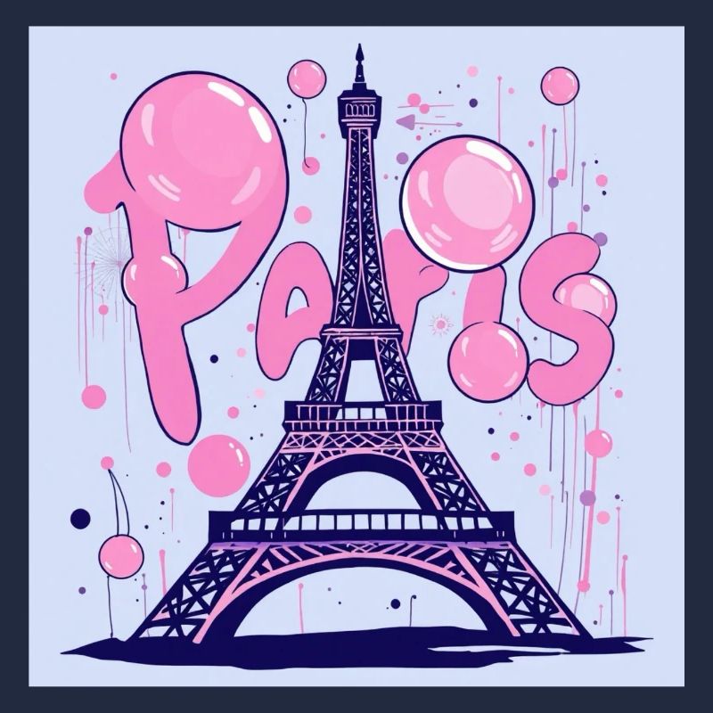 Graffiti de Paris à la tour Eiffel - Flying Gum