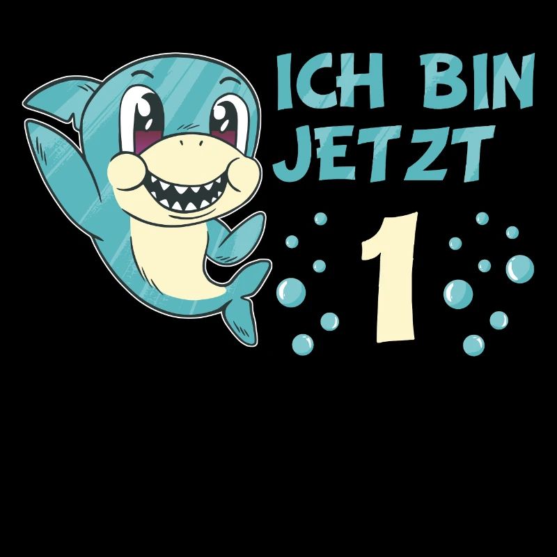 1 Geburtstag Kindergeburtstag Hai Spruch Kind