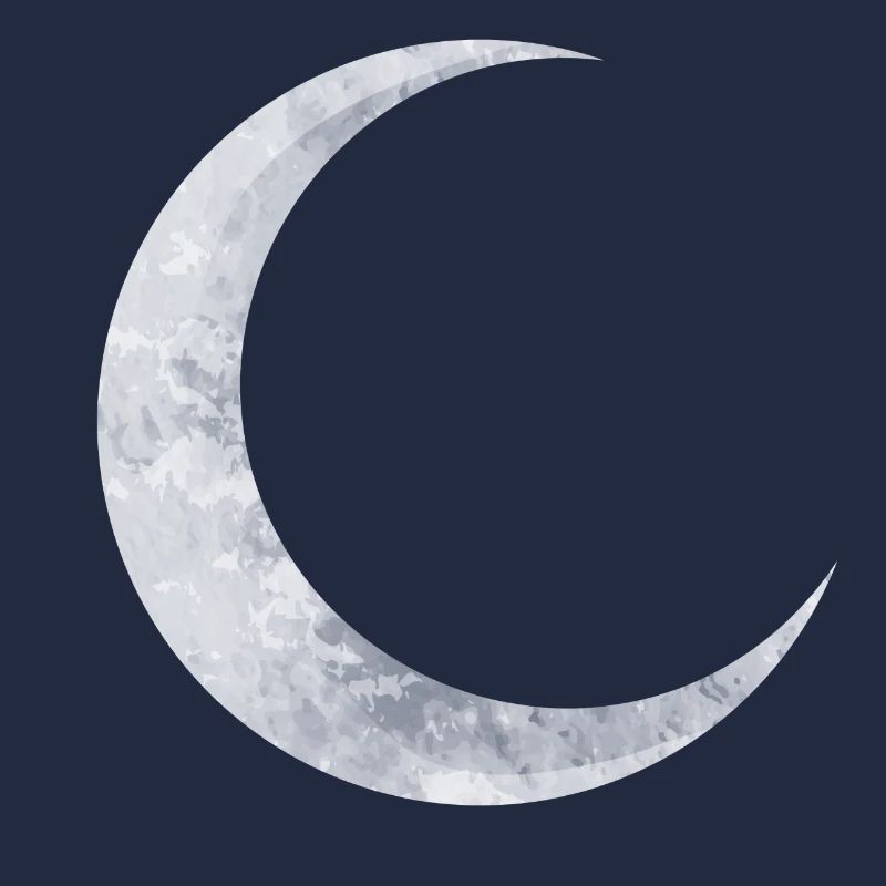 delicate shimmering silver moon